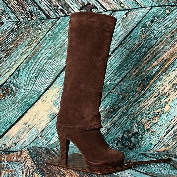 Matisse dark brown suede tall over the knee boots - Picture 1 of 10